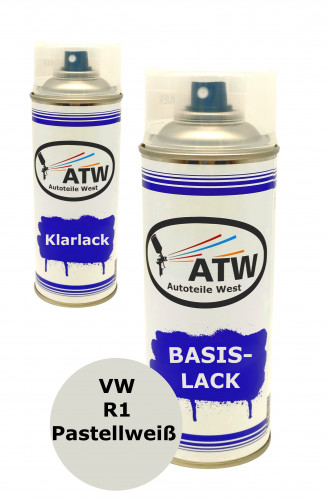 Autolack für VW R1 Pastellweiß+400ml Klarlack Set